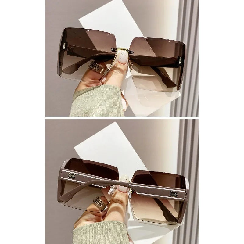 Korean Style Classic Black Big Square Shades Sunglasses for Women Men Fashion Women Sunglasses with Uv Protection BAZAARHUBO