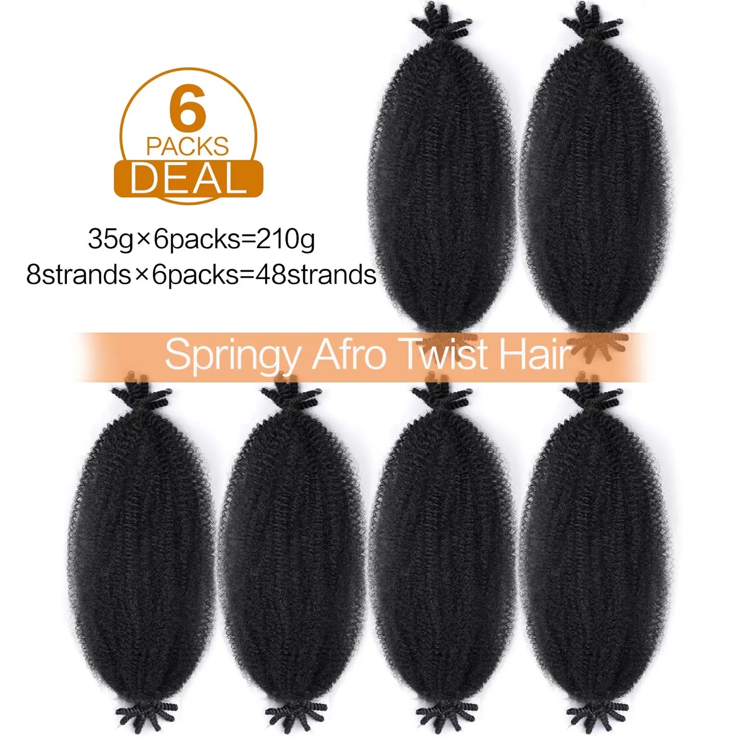 Pre-Separated Springy Afro Twist Hair Suitable for Damaged Soft Locs Synthetic Marley Twist Braiding Hair for Black Wome