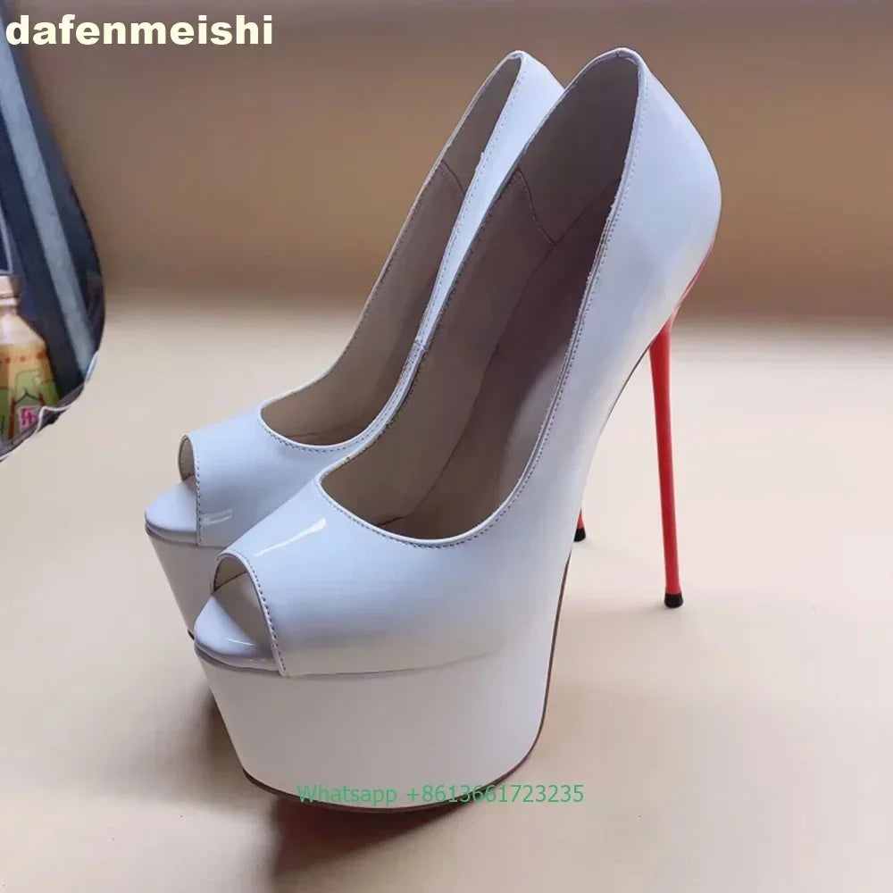 Leopard Print/solid Color Platform Round Toe Fashion Sexy High Heels Super Thin High Heel Women Pumps Shallow Slip Women Shoes