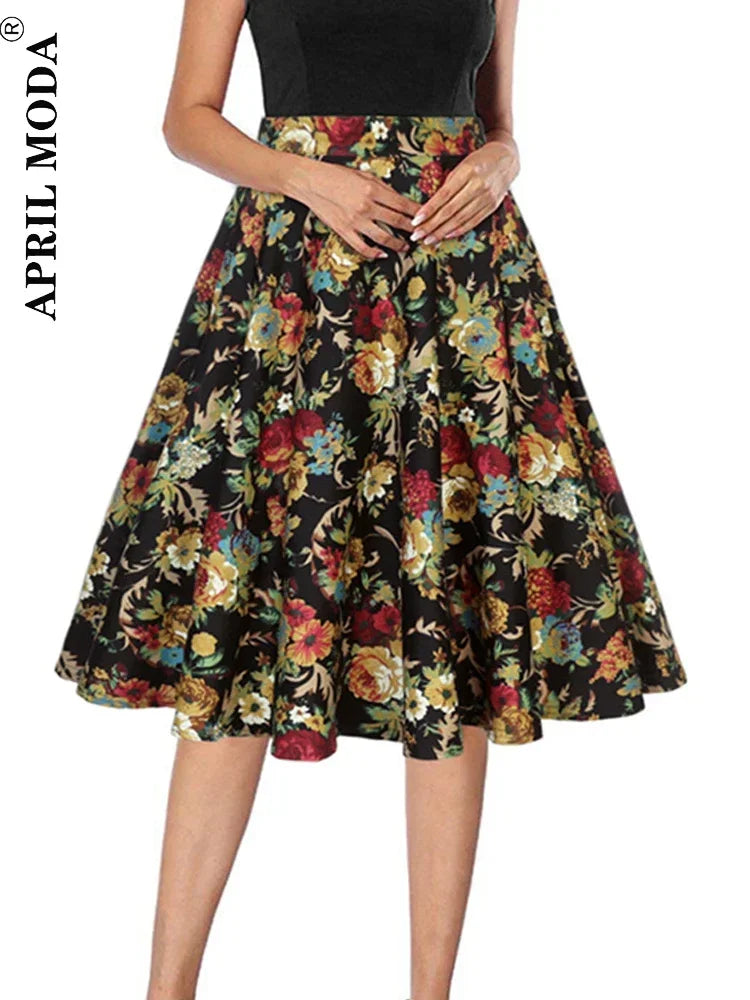 Casual 1950s Style Vintage Women's Party Summer Skirt 2024 New Harajuku Retro A Line Fashion Housewife Rockabilly Street Skirts