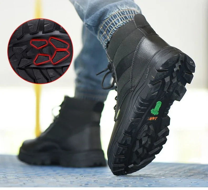 Man Shoes Leather Booties Waterproof Boots for Men Lace Up Ankle Short Barrel Retro Trendy 2025 Sale Offer New Fashion Low Price