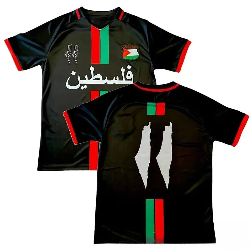 2025 new 3D printed Palestinian football jersey, T-shirt for men and women, quick-drying and breathable sports shirt.