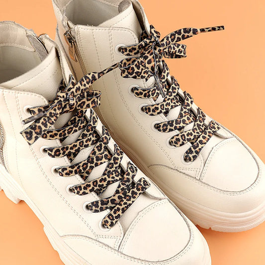 1Pair 80/120/160CM Classic Leopard Patten Print Shoelace Creative Unisex Trainers Canvas Shoe Lace Flat Shoelaces Shoes Strings
