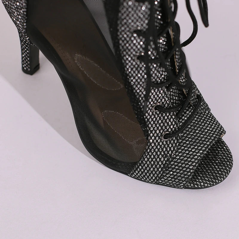 Women's Jazz Dance High Heels Shoes Black Sandals Sexy Party Stilettos Boots for Ballroom Jazz Dancing Heels Shoes Women Size 46