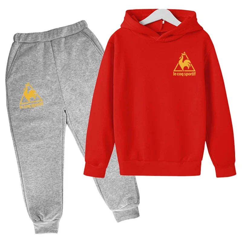 Kids Spring Autumn Casual Fashion Pullover Hoodie+Pants 2pcs Tracksuits 2-13 Years Boys Girls Streetwear Children Clothes Sets