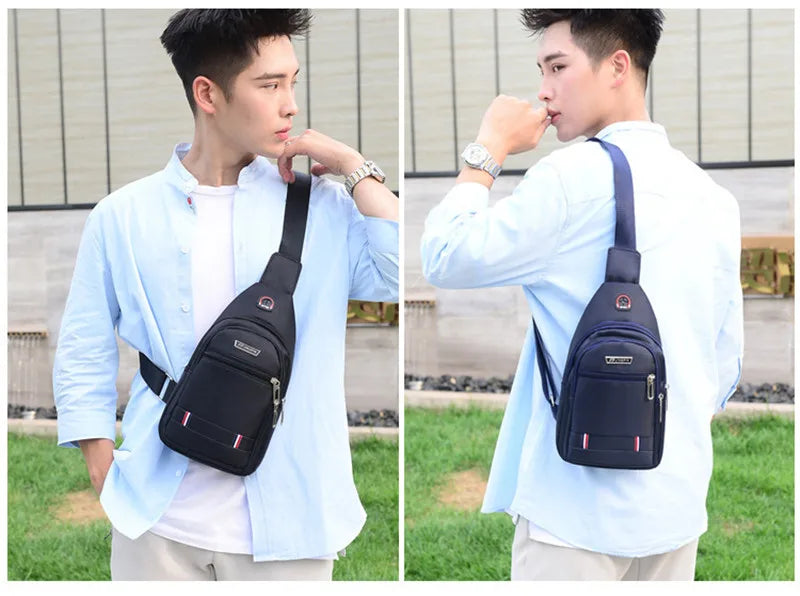 Oxford Men Chest Bag Crossbody Single Shoulder Travel Handbag Fashion Chest Bags New Style Big Capacity Chest Men Bag