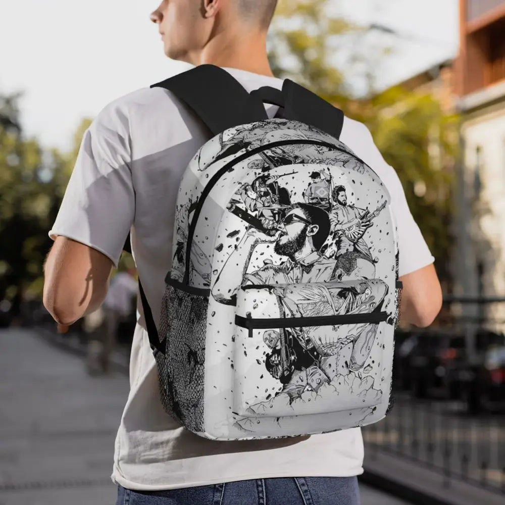 L-Linkin-S P-Park-S Band Student Backpack School Bag Hiking Travel Daypack for Boys Girls Fashion Bookbag Shoulder Bags