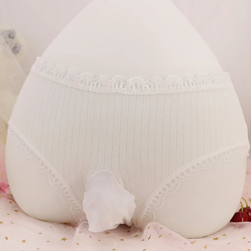 Sissy Penis Sheath Underwear Comfortbale Panties Pensi Pouch Underpants Gay Bow-knot Briefs Man Soft Lingerie Knickers