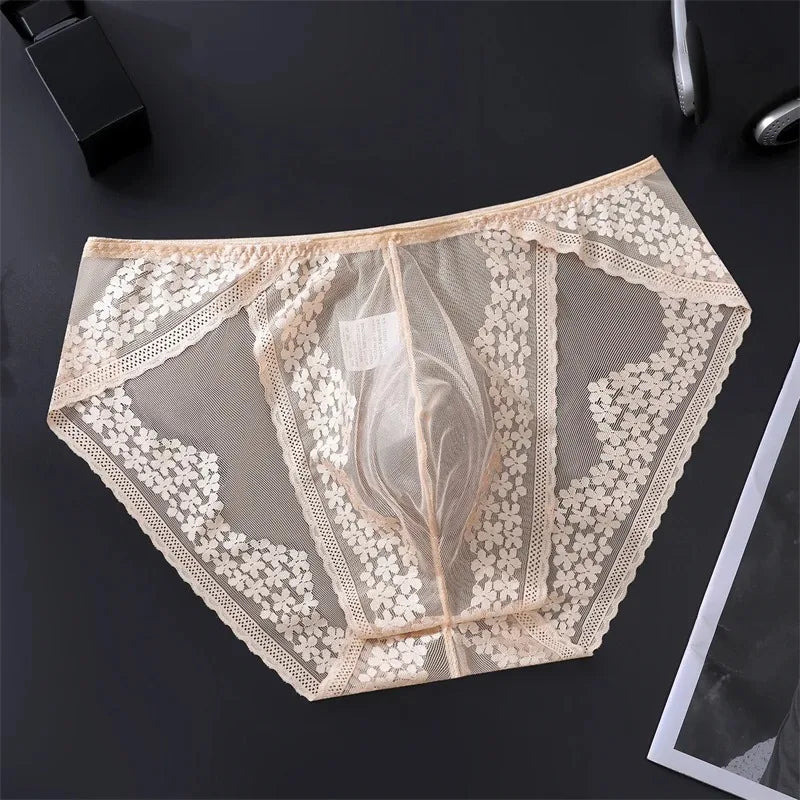 Lace Men's Underwear Ice Silk Calzoncillos Hombre 3D Convex Bag Adults 18 Plus Size Sexy Lingeries for Man Tangas Japonesa New