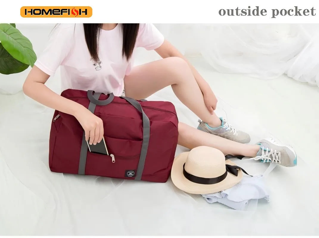 HOMEFISH Travel Bag Folding Travel Storage Bags Boarding Luggage Clothes Handbags Picnic Move House Large Handbag