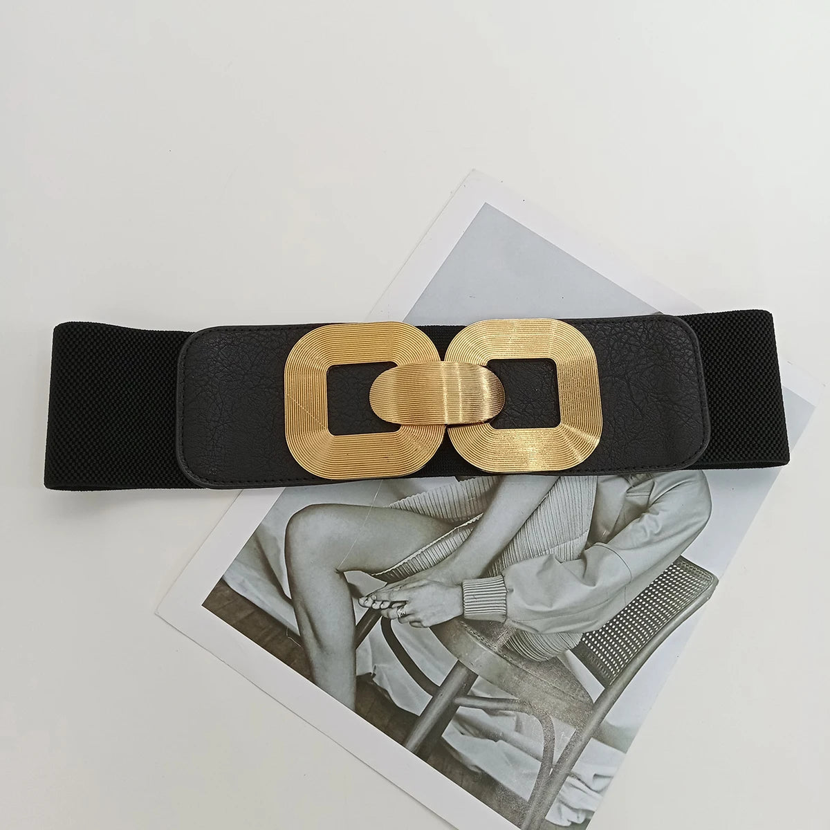 Black Plus Size Wide belt for women Girdles Elastic Cummerbunds Luxury Brands Designer Corset Belt Female Punk Gothic Belt Gold BAZAARHUBO