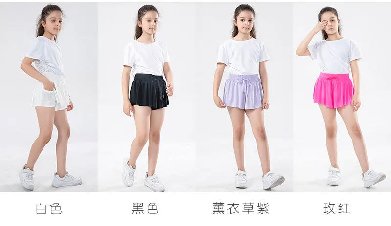Women Shorts Children High Waist Skirts Breathable Shorts Child Summer Security Shortpants Sportswear Pocket Skirts for Girls