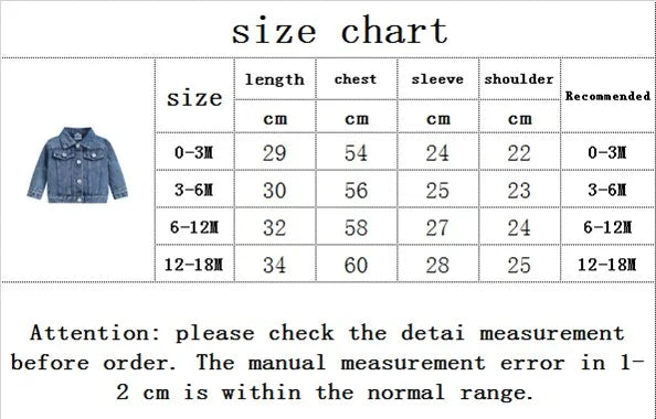 0-18M Toddler Infant Children Fashion Clothes Spring Autumn Baby Denim Jacket Casual Back Letter Embroidery Outerwear Kids Coat