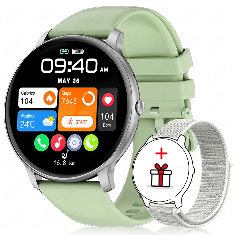 LIGE Women's SmartWatch Blood Oxygen Monitor Sports Fitness Tracker Bluetooth Call Al Voice Assistant Watches For Android IOS