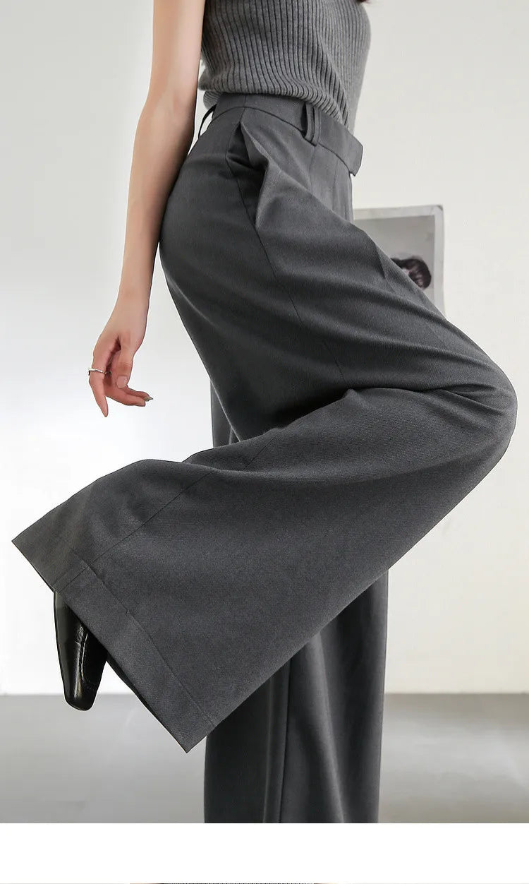 SENTUBILA Women Wide Leg Pants Office Lady Work Wear Trouser 2026 Spring Fashion Elegant Commute Full-length Pants 133K51993