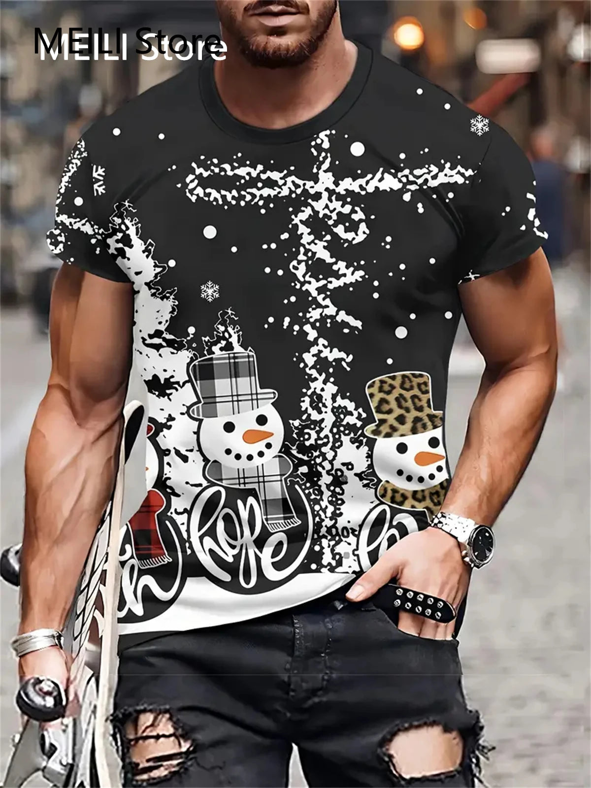 Christmas Men's T Shirt 3D Print Casual Short Sleeve Tees Street Fashion Crew Neck Pullover Male Oversized Clothing Sweatshirt