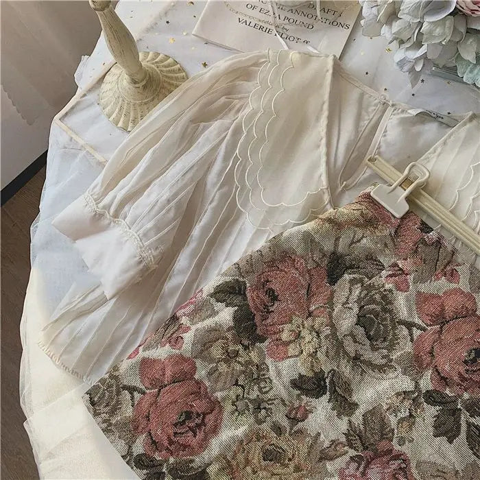 American Style Skirts Women Retro Streetwear Summer Party Ladies Floral Mini Trendy High Waist Slim Maillard Gentle Faldas Cozy