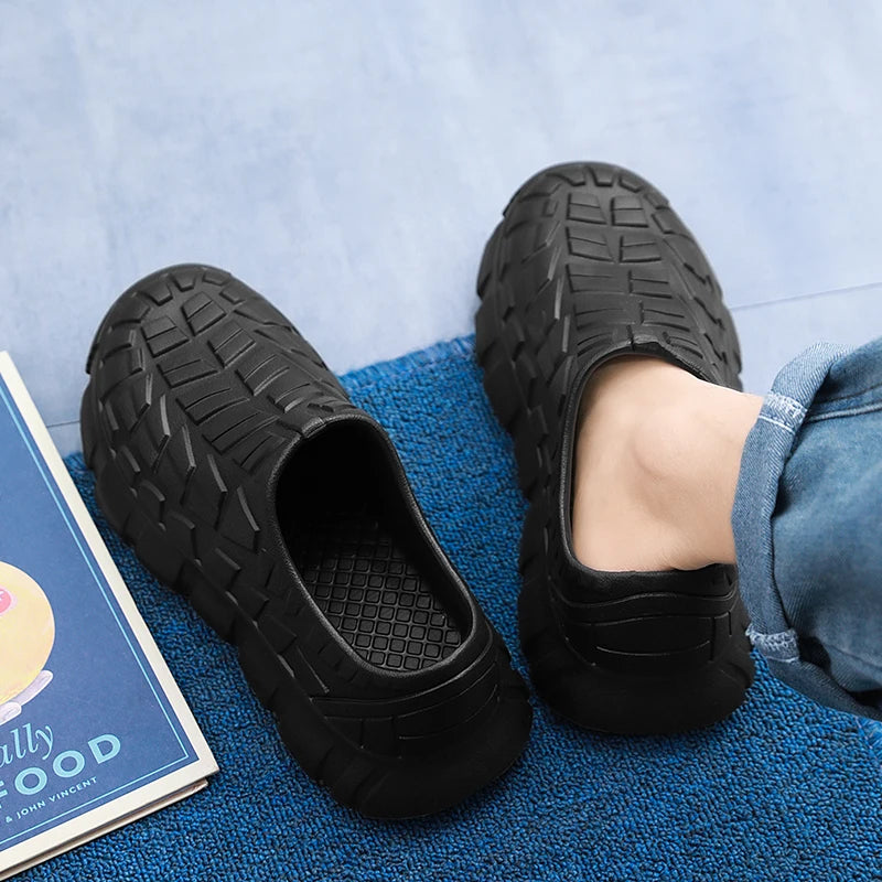 New Coming Men Chef Shoes Anti Slip Work Shoes Lazy Slippers Casual Trendy Slipper One Step Fashion Garden Shoes For Beach