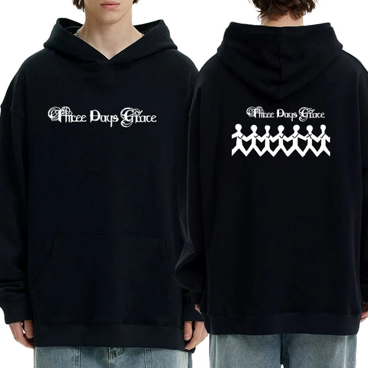 2025 New In Three Days of Grace Album Hoodie  Double Sided Fleece Autumn Winter Pullover Men Women Long sleeve Sweatshirt Unisex