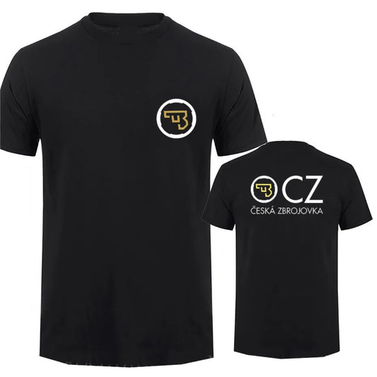 CZ Ceska Zbrojovka Czech Firearms T Shirt Men Tops Summer Short Sleeve T-shirt Cotton Tshirt Men's clothing