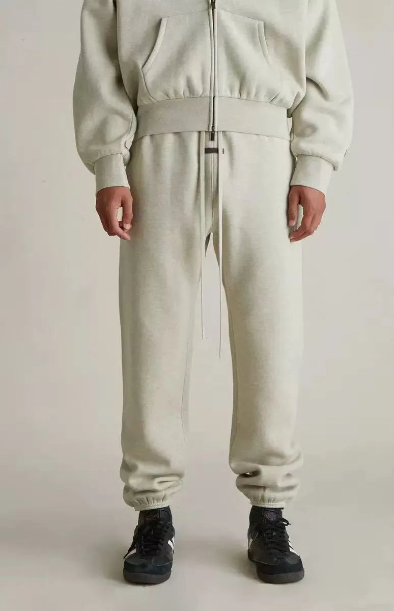 Season 9 Men's Oversized Hoodies Two-pieces Sets Brand Design Metallic Texture Silicone Letter Hoodie Couple Sports Tracksuits