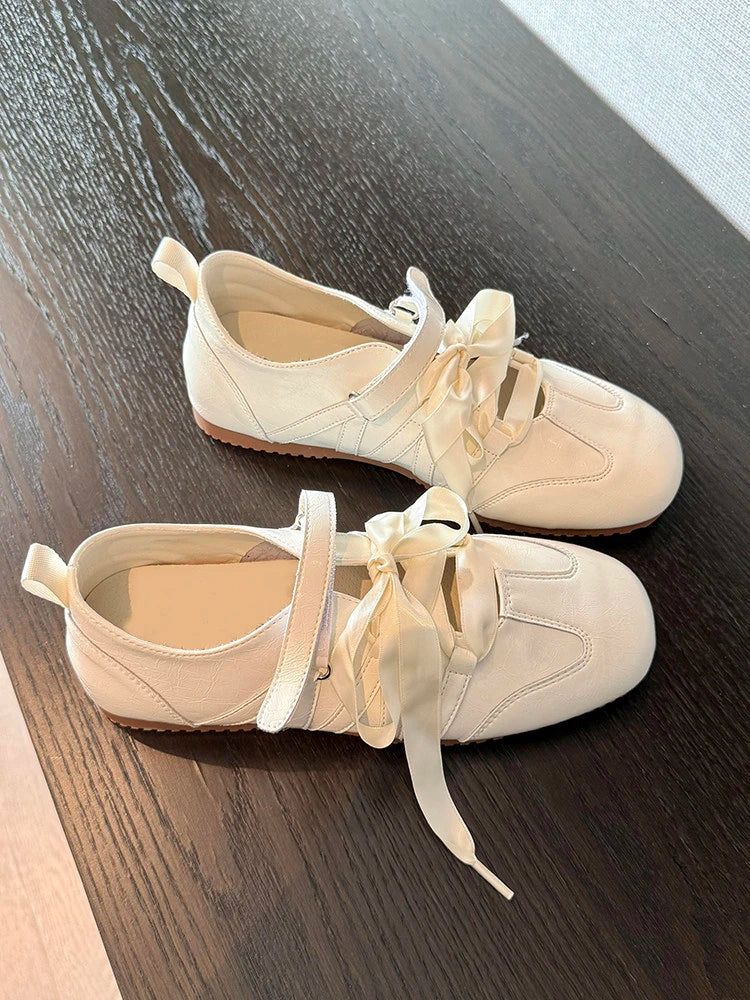 Flats Sport Shoes Running Walking Lace Up Shoes Woman Summer 2026 New Shallow Ballet Shoes Comfort Mujer Zapatos