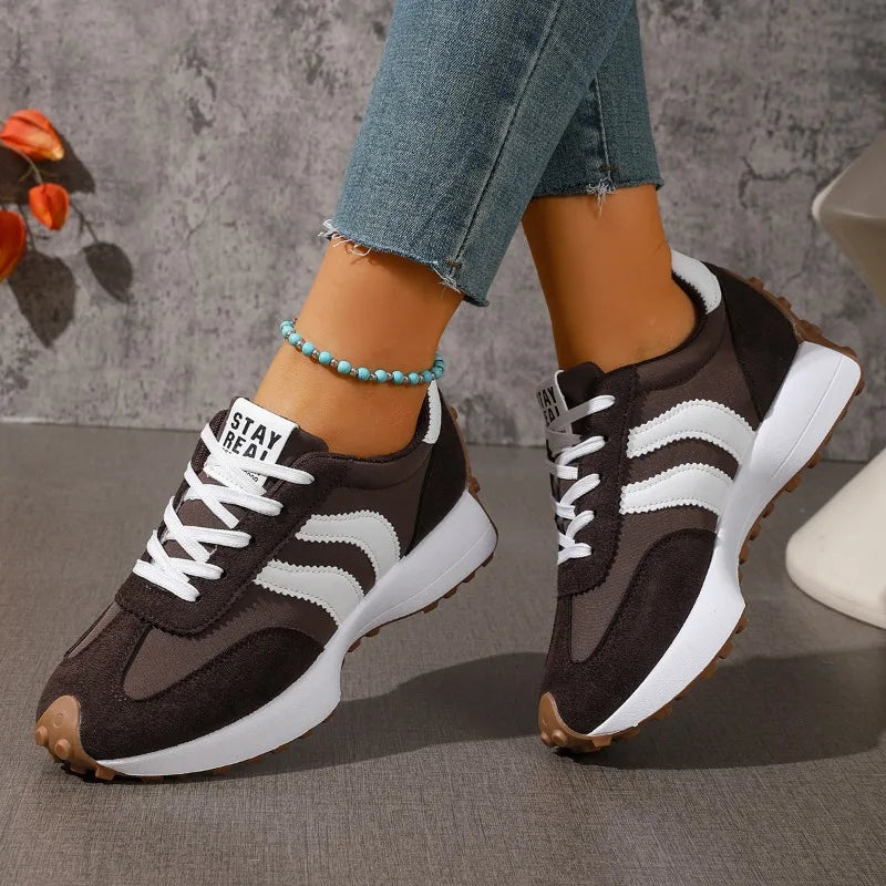 Brand Designer Women's Shoes Autumn New Style Cross-strap Platform Vulcanized Shoes 2026 Outdoor Running Sports Shoes Selling