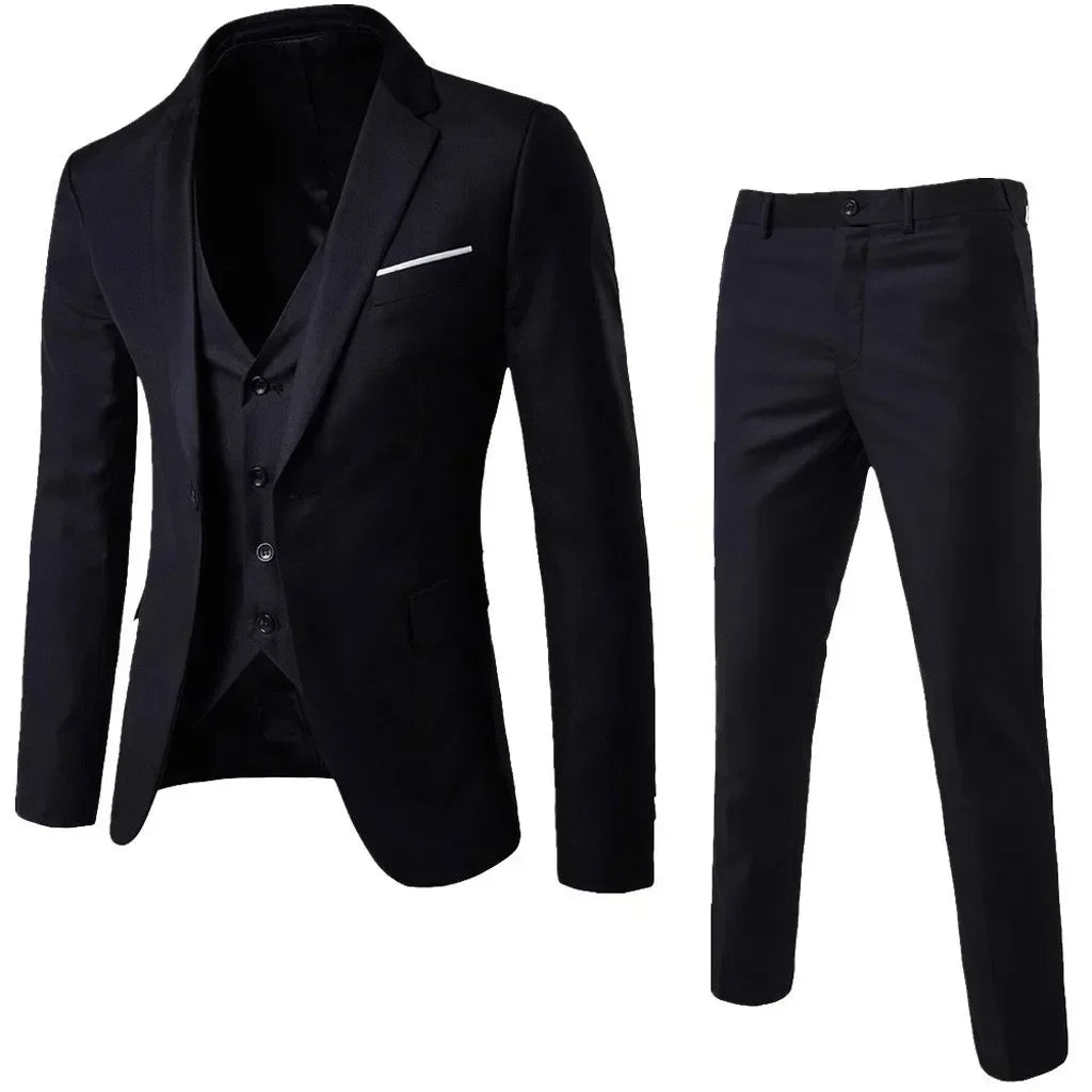 Elegant Suits For Men Wedding 3 Pieces 2 Set  Fashion Classic Full Jackets Vest Pants Blazers Outfit 2024 Formal Costume