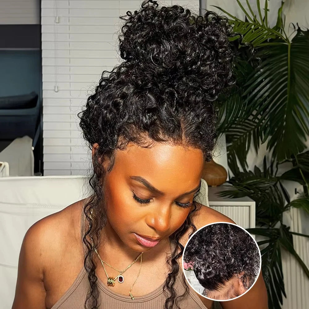 360 HD Full Lace Front Wigs Curly Wig Human Hair Pre Plucked Deep Wave Invisible Strap Wig 13x4 13x6 HD Lace Frontal Wig