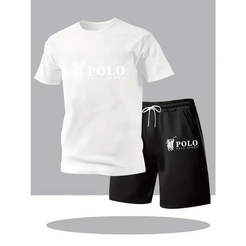 2026 Summer Men's Set Urban Casual Fashion T-shirt and Shorts High Quality Crew Neck Short Sleeve Outfits Male Daily Sportswear
