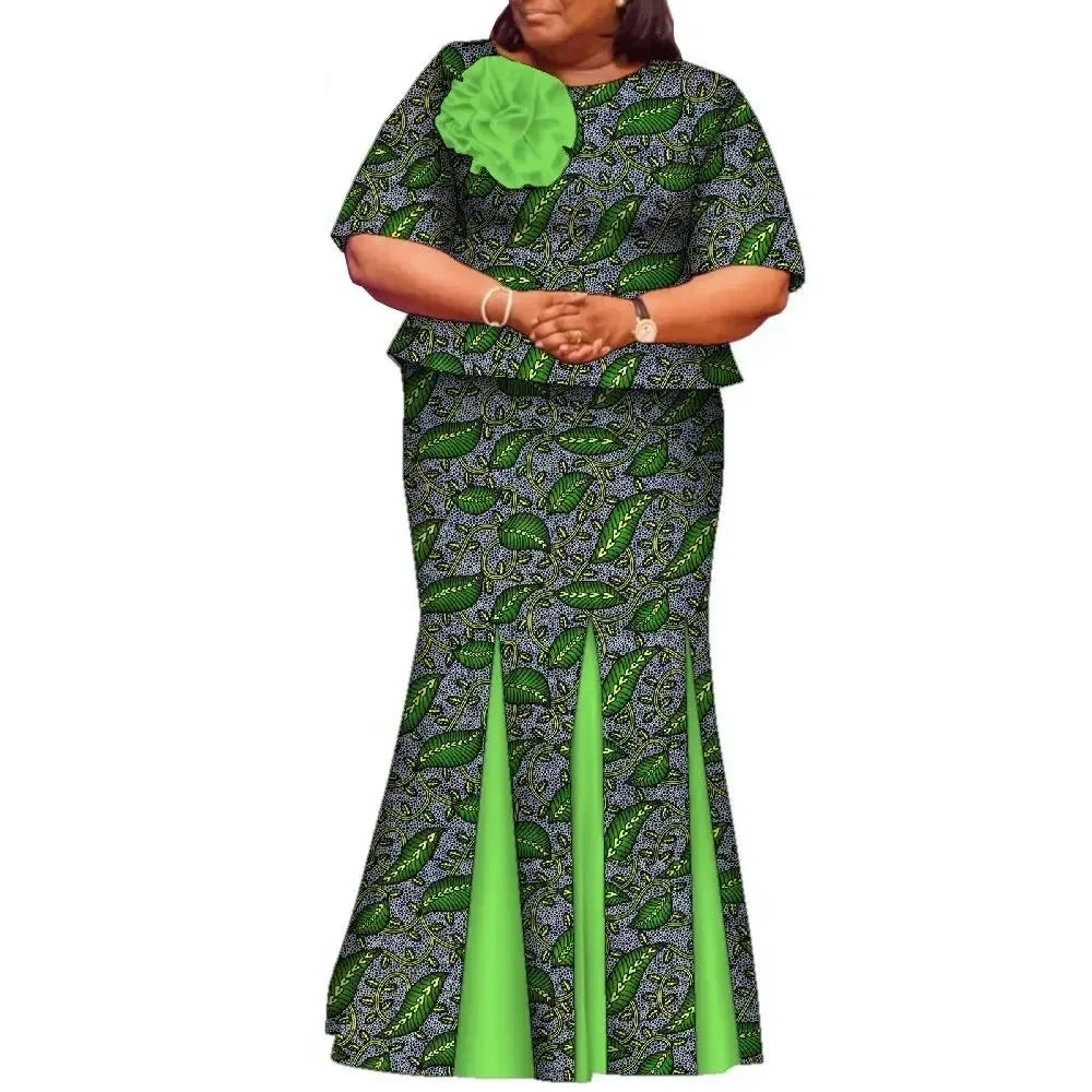 African Skirts and Top Sets for Women Party Ankara Fashion African Print Clothes Dashiki Outfits Lady Evening Gowns WY2143