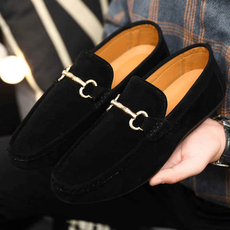 Luxury Brand Fashion Suede Men Casual Shoes Comfort Breathable Slip-on Mens Driving Shoes Men Loafers Mens Lazy Shoes Moccasins