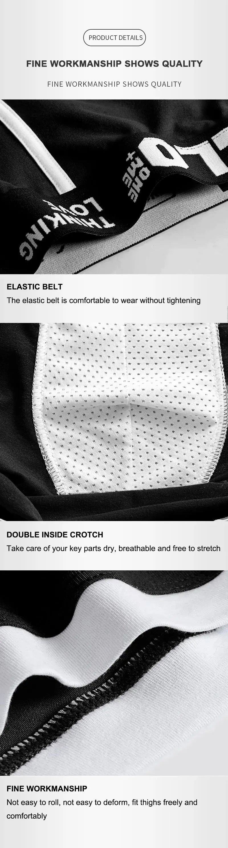 Men's Underwear Cotton Underwear Letter Waistband Comfortable Breathable Soft High Elasticity Boxer Fashion Casual Sports Shorts