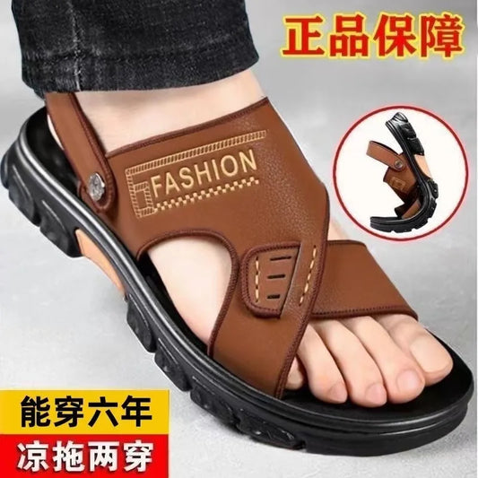 Men's sandals summer non-slip beach shoes casual wear cool slippers men's thick soles