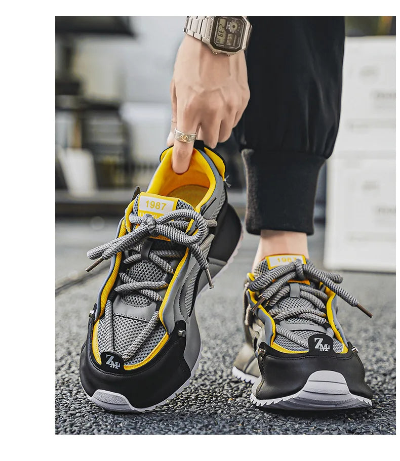 Fashion brand tenis men casual faux leather sneakers male wedged shoes new spring summer breathable trainers man gym run shoes