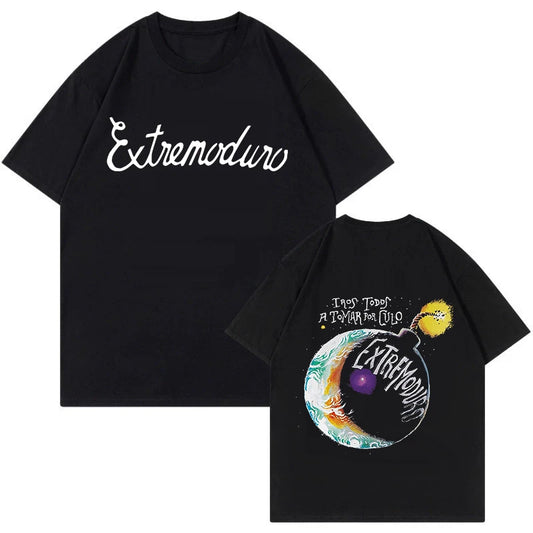Unisex Fashion Rock Band Extremoduro Print Short Sleeve T Shirt Men Women Graphic Vintage T-Shirt Y2k Hip Hop Tees Tops Clothes