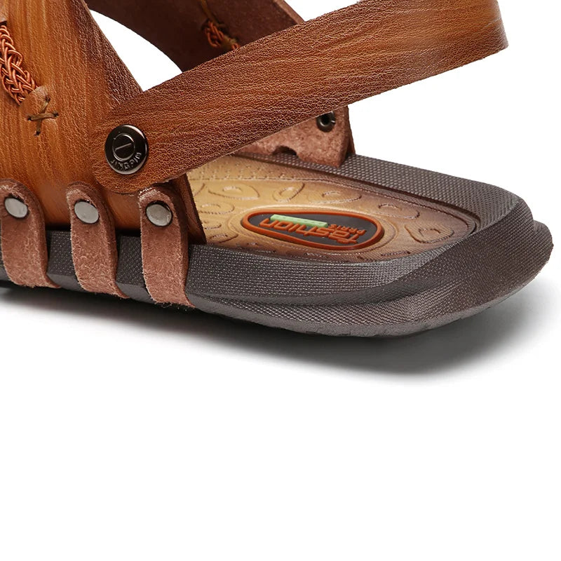 Summer Handmade Leather Sandals for Fashion Men Casual Shoes Comfortable Slippers
