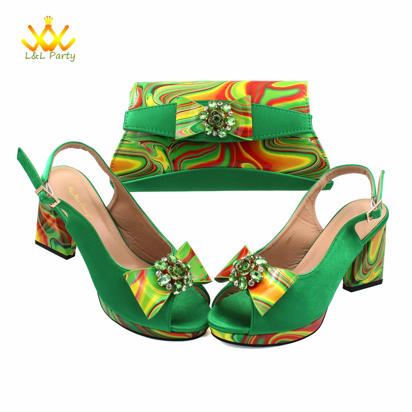 Coffee Color INS Hot Sale New Arrivals 2024 Italian Design Shoes Matching Bag Set Super High Heels Pumps for Garden Party
