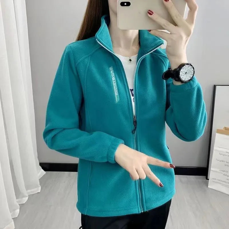 Smvp 2024 Autumn Winter New Casual Standing Neck Thickened Clothing Coat Lady Two-sided Fleece Outdoor Sport Keep Warm Overcoat
