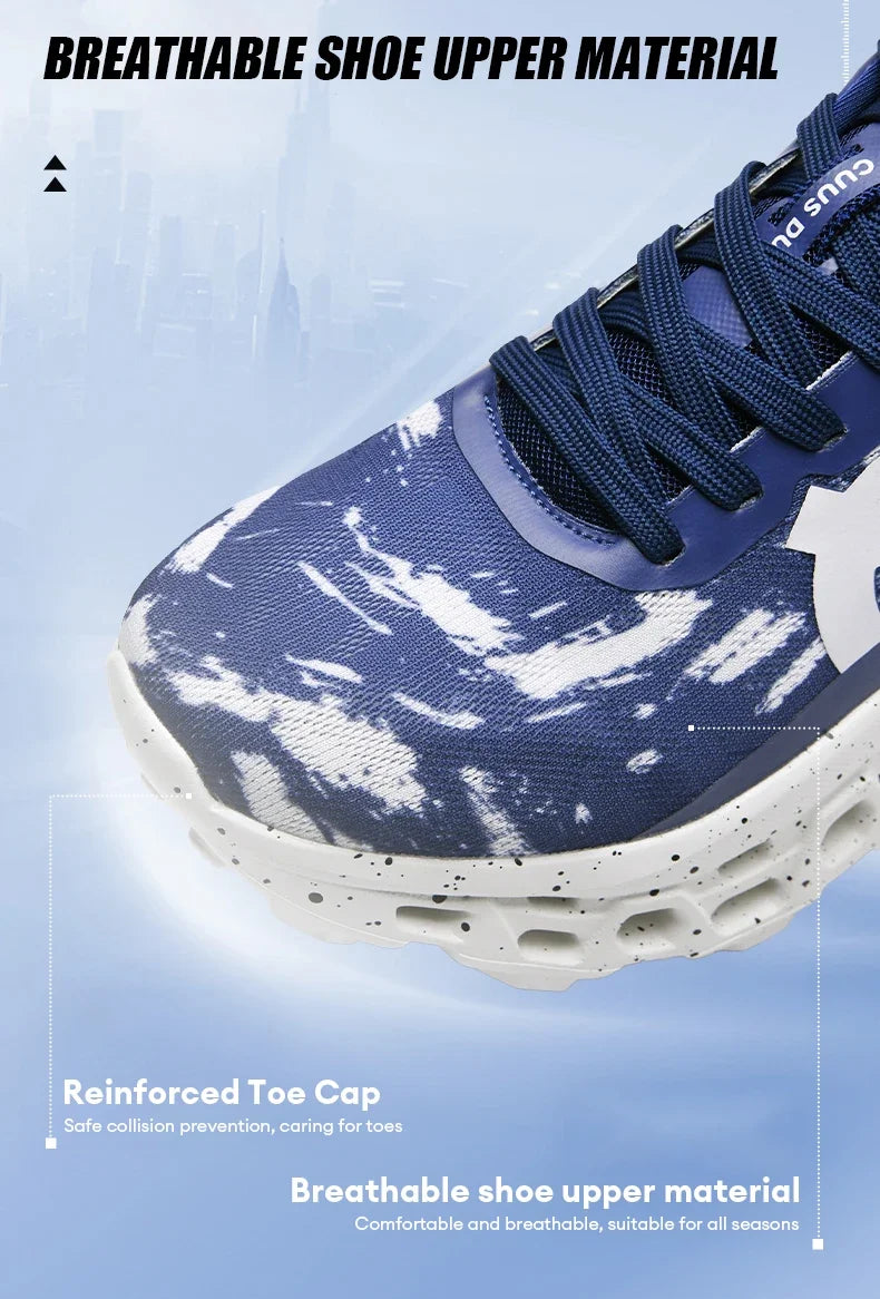 Running Shoes for Men Women Hollow Perforated Cushion Shock Absorbing Outdoor Hiking Sneakers Casual Chunky Walking Trainers