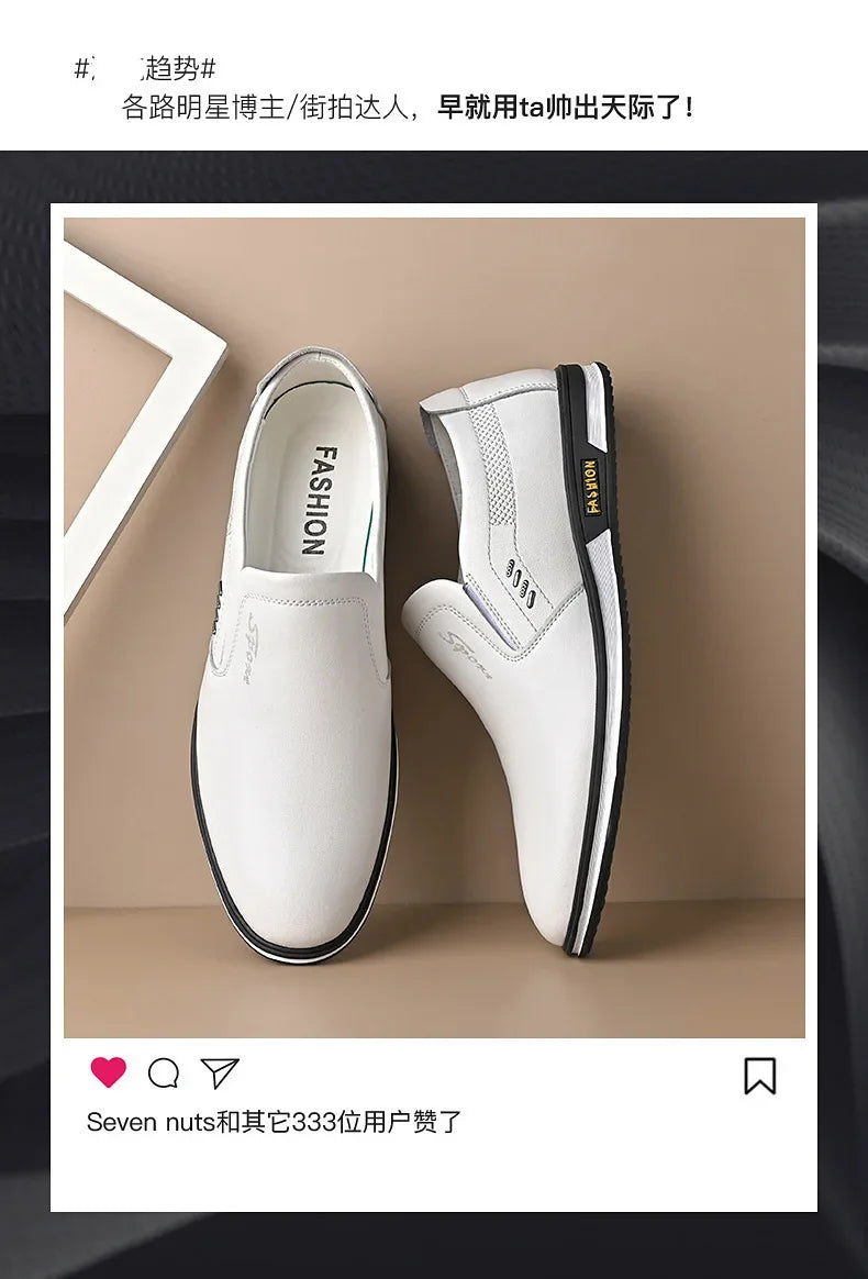 Leather Shoes Men Loafers Shoes 2026 Spring Summer Men Breathable Outdoor Casual Footwear Business Formal Single Shoes Sneakers