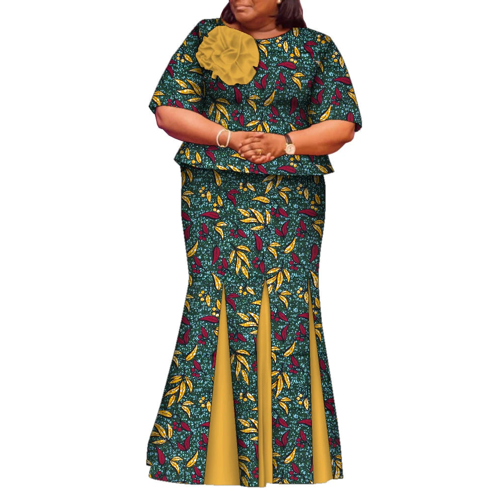 African Skirts and Top Sets for Women Party Ankara Fashion African Print Clothes Dashiki Outfits Lady Evening Gowns WY2143