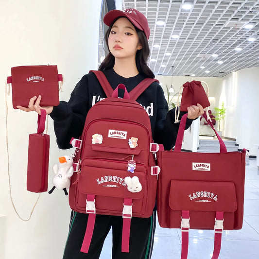 New Korean Style Harajuku Student Backpack Large Capacity Fashion Casual Women Backpack for High School College Girls