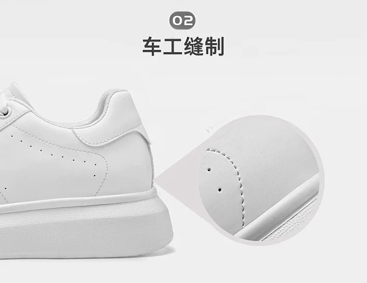 Men's Invisible Height Increasing Elevator Shoes Lace-up Sporty White Sneakers 6cm 8cm 10cm Taller Size Plus Invisible Elevate