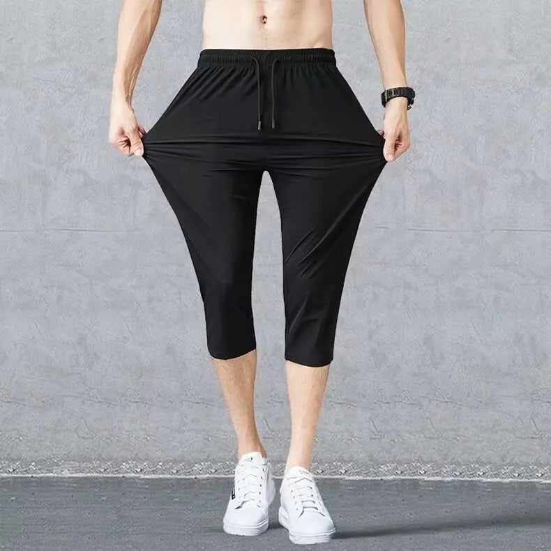 2026 Summer New Leggings Men's Casual Pants Sports Pants Thin Loose Cropped Pants