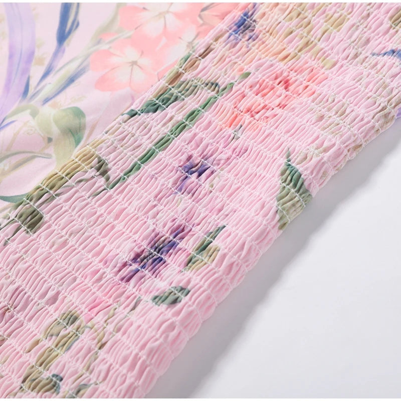 Sexy Printed Women's Dress Sleeveless Elastic Slim Ruffle Lady Dresses 2026 Summer Fashion Female Vacation Holiday Robe