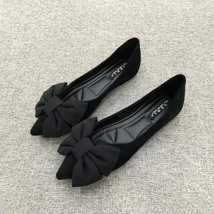 New Spring and Autumn Style Fashionable Comfortable and Versatile Women Shoes Casual Simple Wear-resistant Flat Bottom Bow Shoes