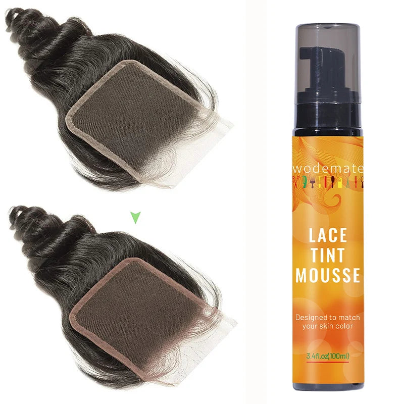 Lace Tint Mousse Waterproof Lace Tint Spray For Lace Wig Light Brown Hair Dye Quick Dry  Wig Grids Concealer No Residue