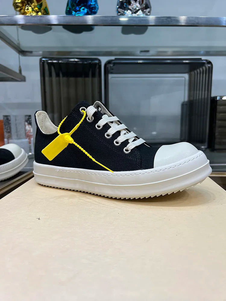 Ro Casual Shoes Women Low Top Quality Canvas Denim Summer Breathable Original Thick Sole Increases Height Men Luxury Sneakers