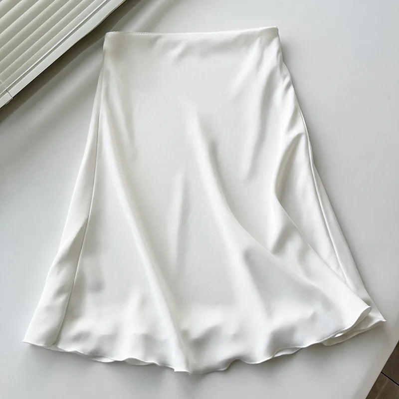 Solid Mermaid Skirts Women American Style Retro Bow Temperament Fashion High Street Slimming Casual All-match Daily Summer Cozy